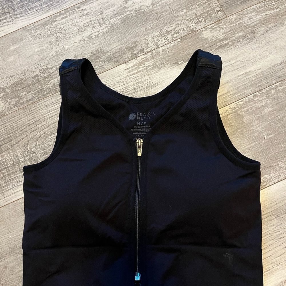 Women's Black Zip-Front Shapewear Bodysuit
